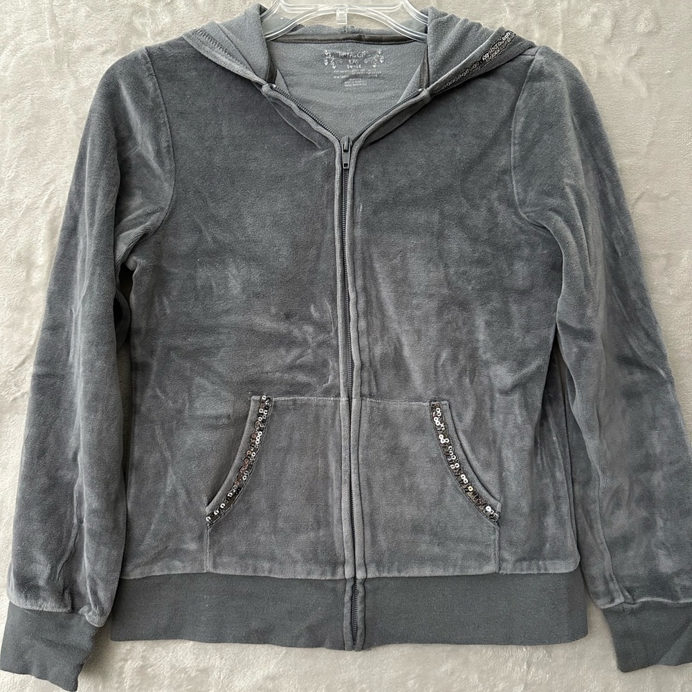 Total‎ Girl Charcoal Hoodie with Embellishments Size XL 14-16